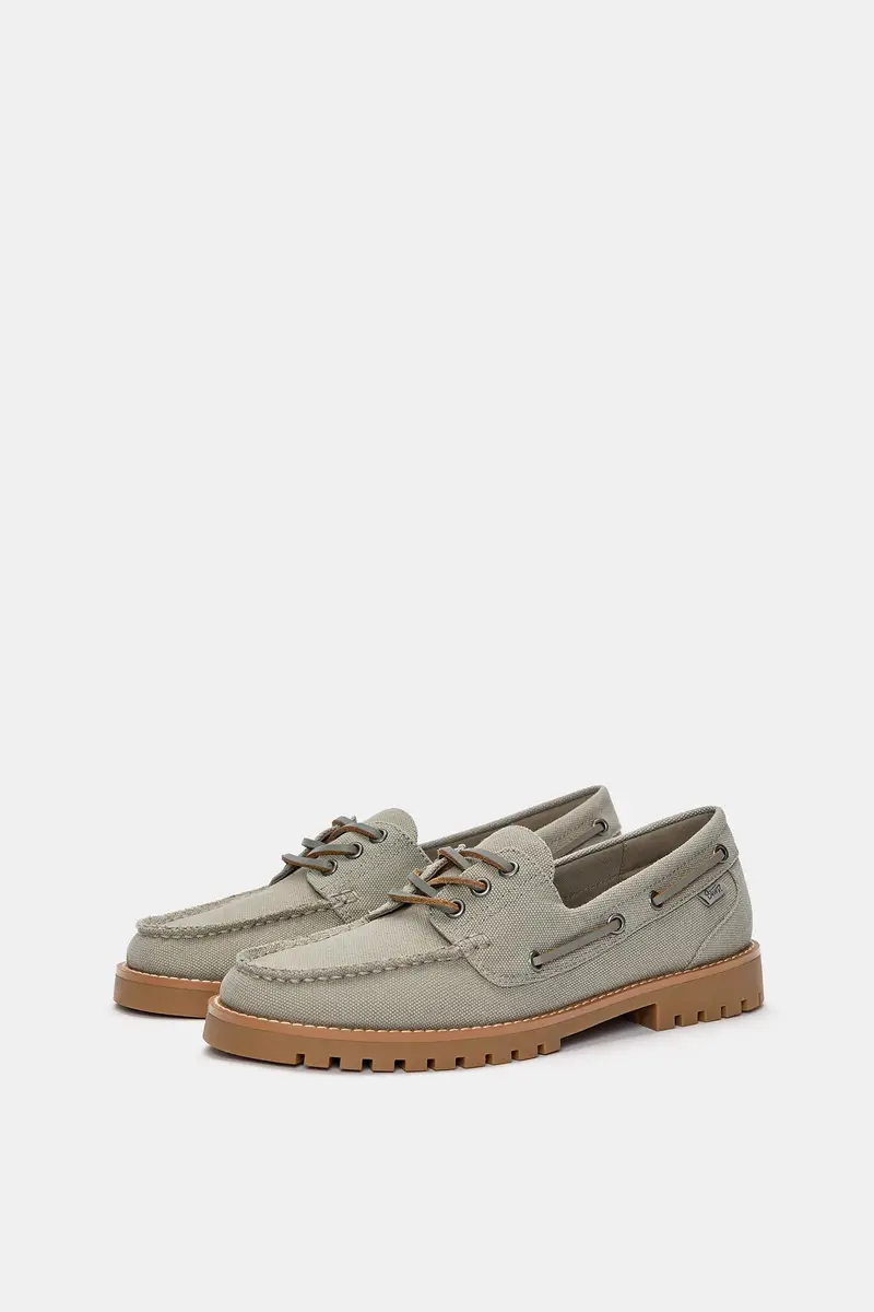 Scarpe Nautiche Canvas Grigio miniatura 3