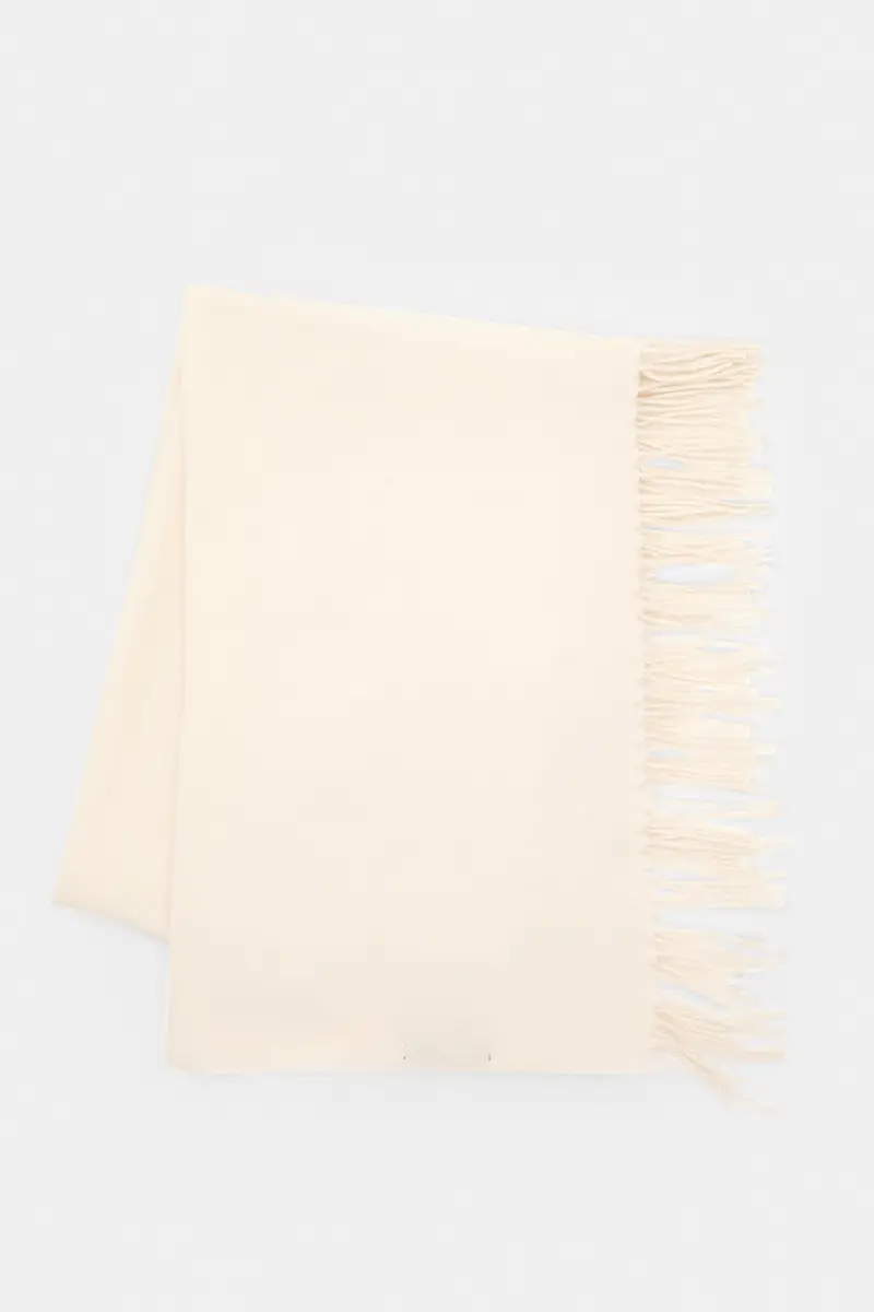 Sciarpa Con Frange Beige