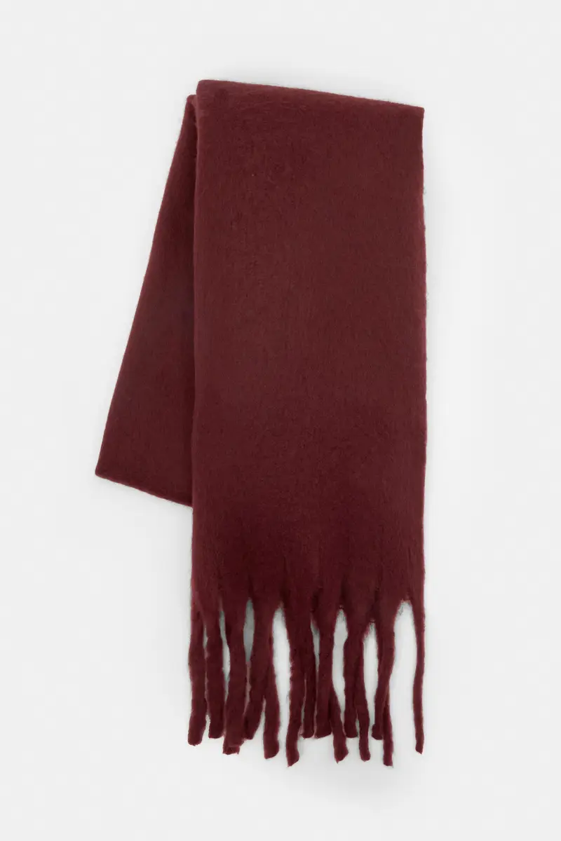 Sciarpa Maxi Effetto Mohair Granata