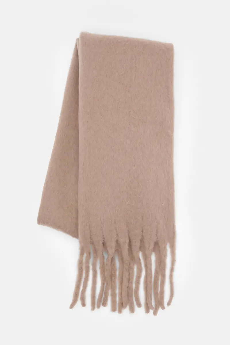 Sciarpa Maxi Effetto Mohair Grigio topo