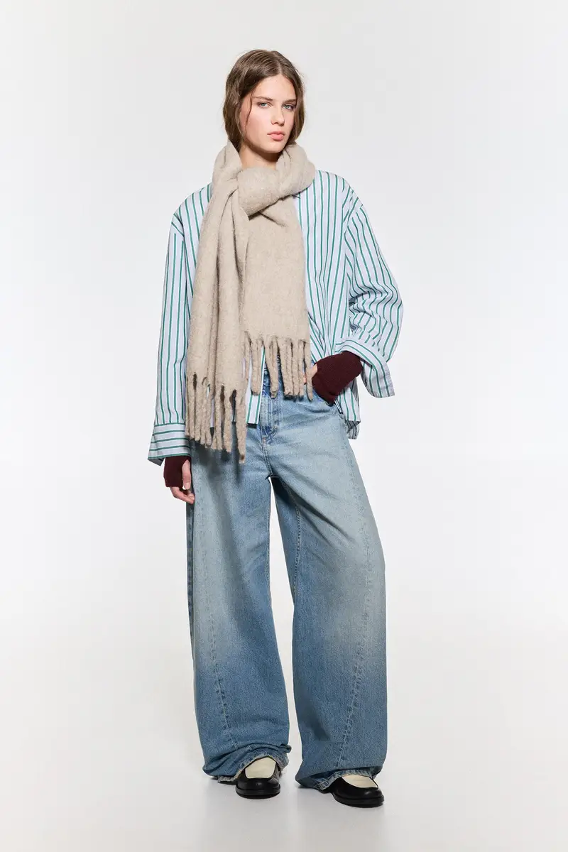 Sciarpa Maxi Effetto Mohair Sabbia miniatura 2