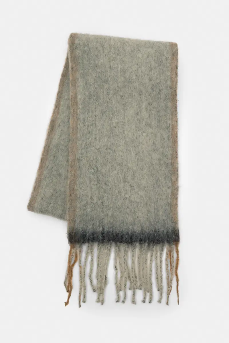 Sciarpa Soft Touch Con Frange Grigio chiaro