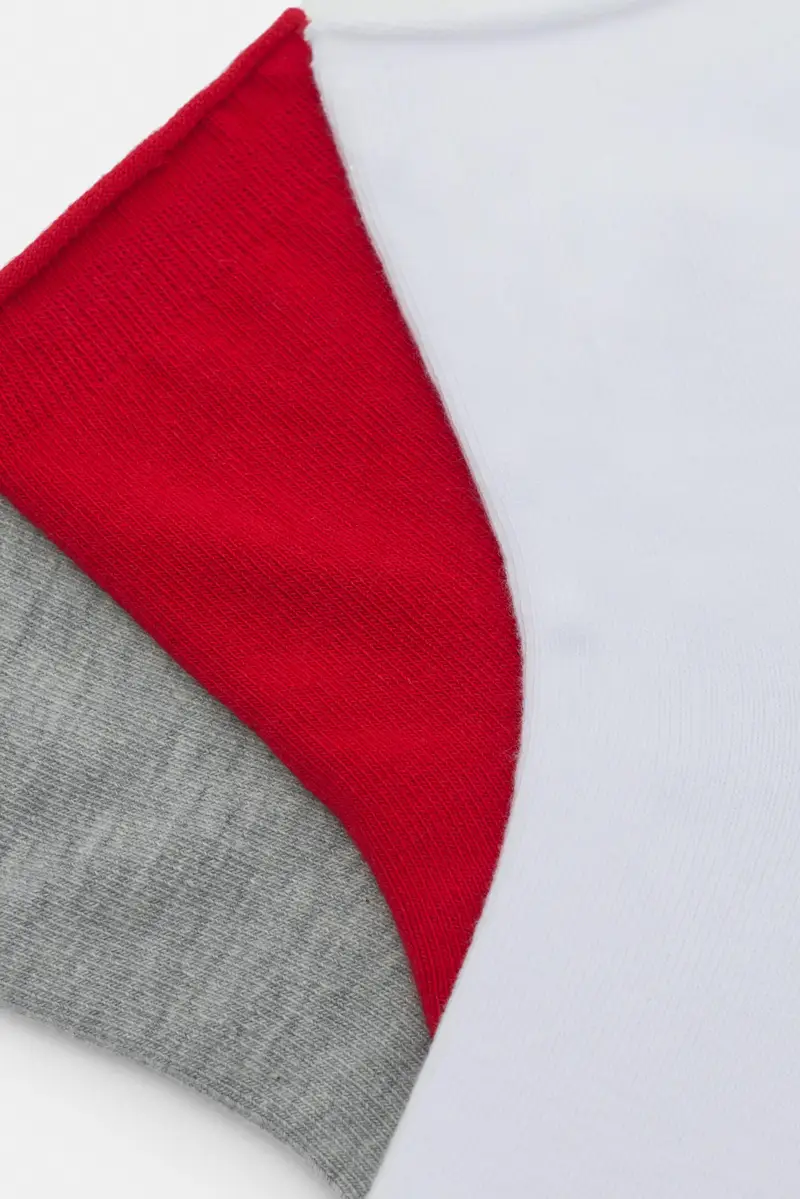 Set 3 Paia Di Calzini Basic Rosso miniatura 2