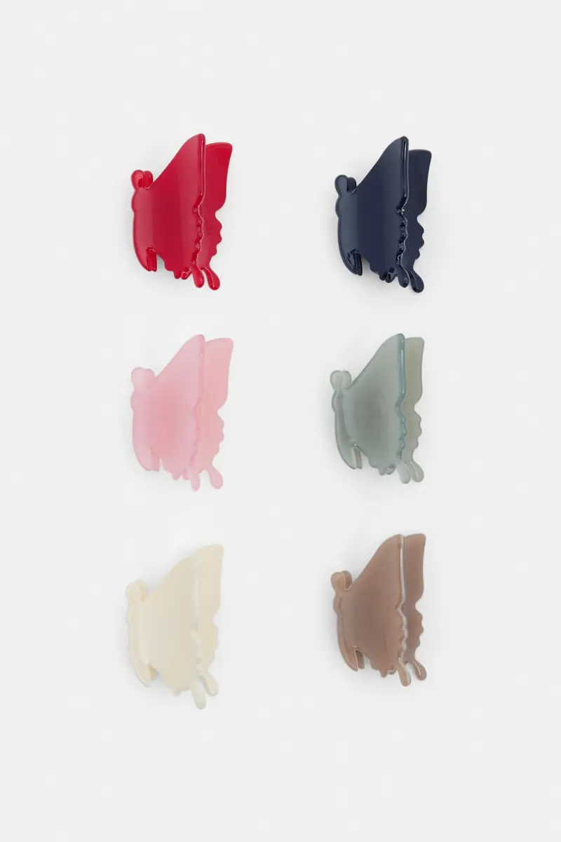 Set Di 6 Mini Pinze A Farfalla Bianco