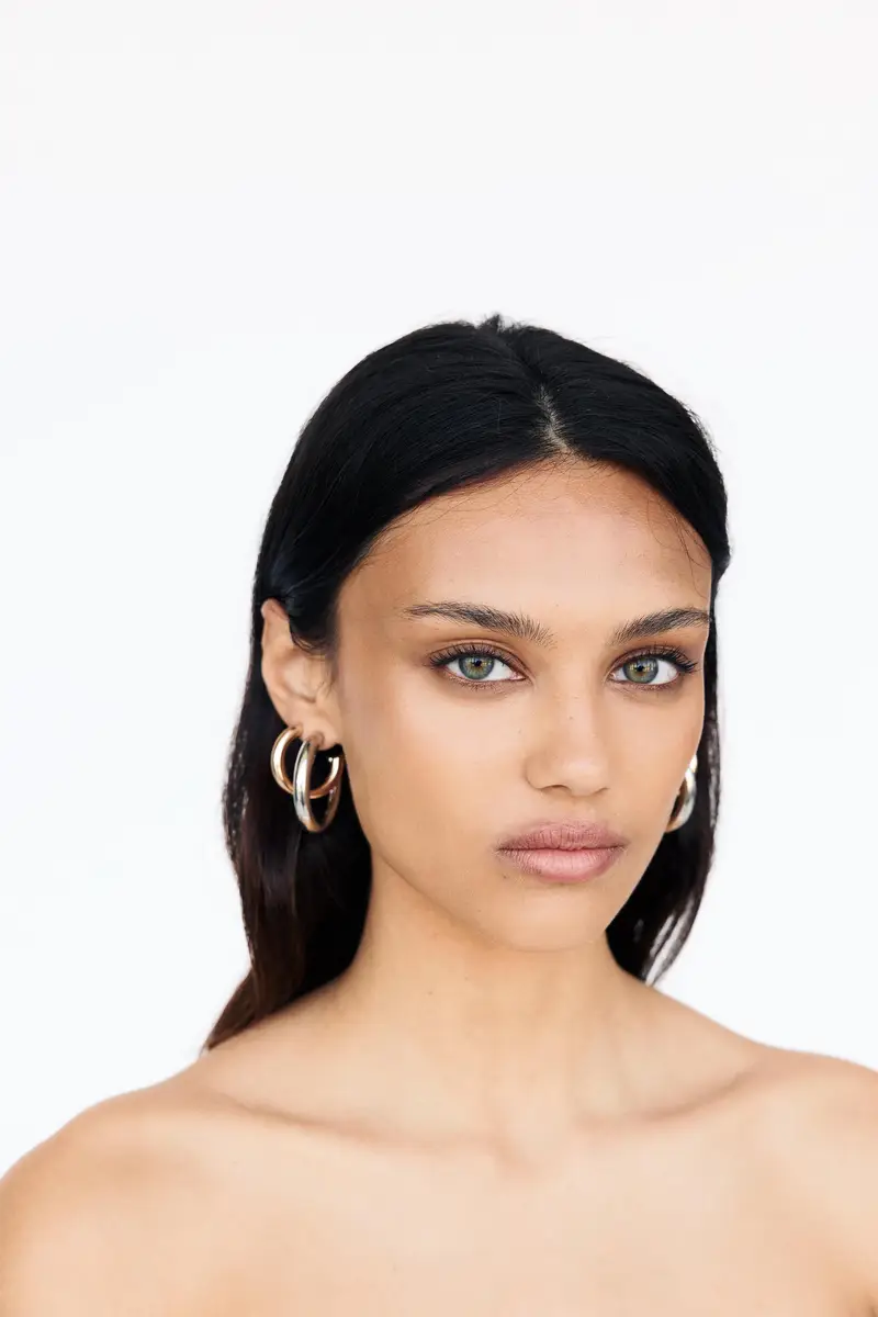 Set Di 6 Paia Di Orecchini A Cerchio Oro miniatura 2