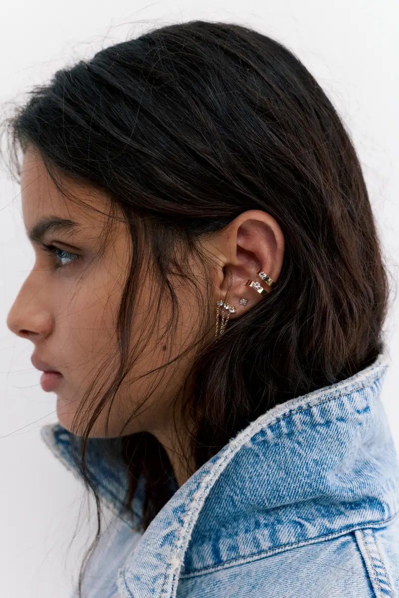 Set Orecchini Ear Cuff Oro miniatura 2