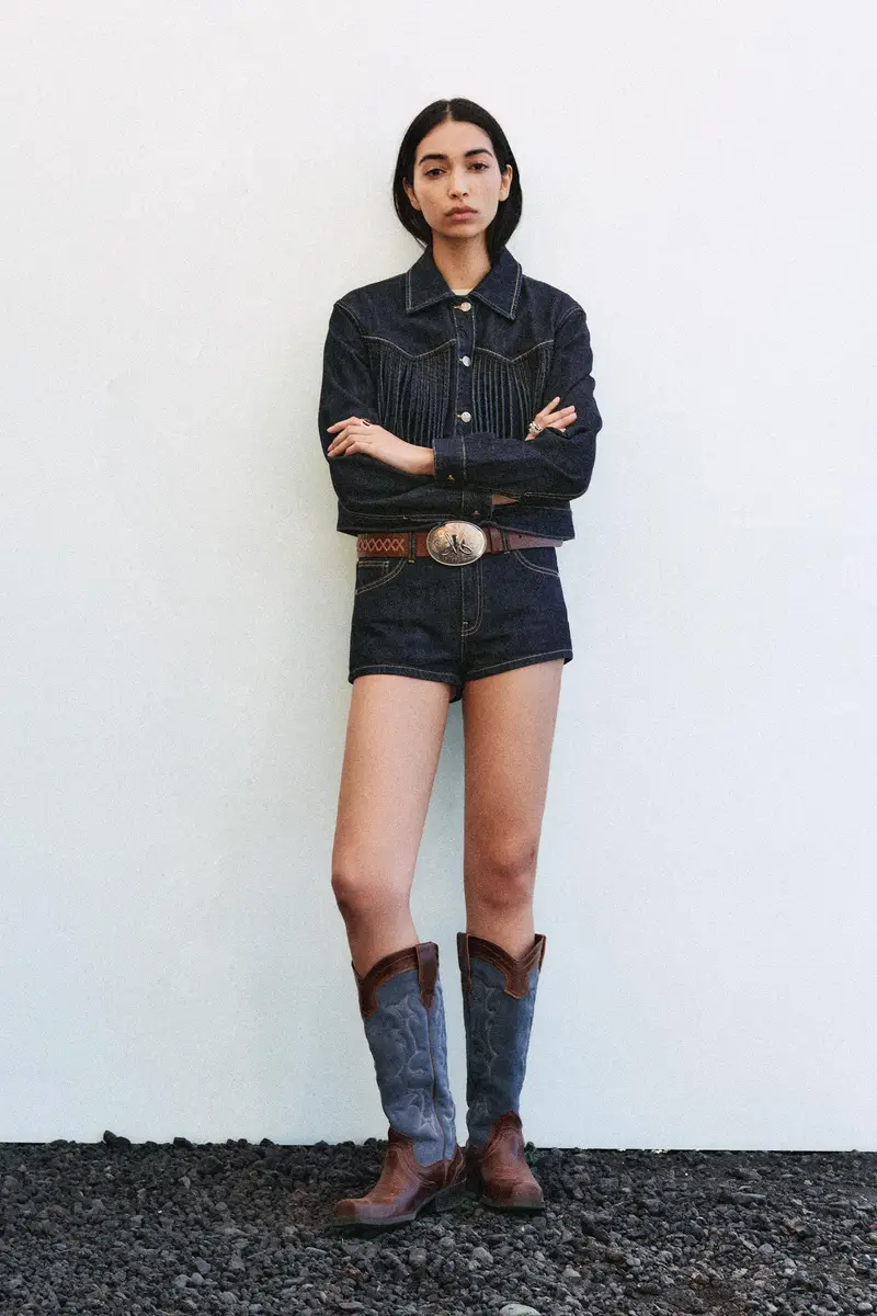 Short In Denim Montserrat Messeguer Azzurro oscuro miniatura 2