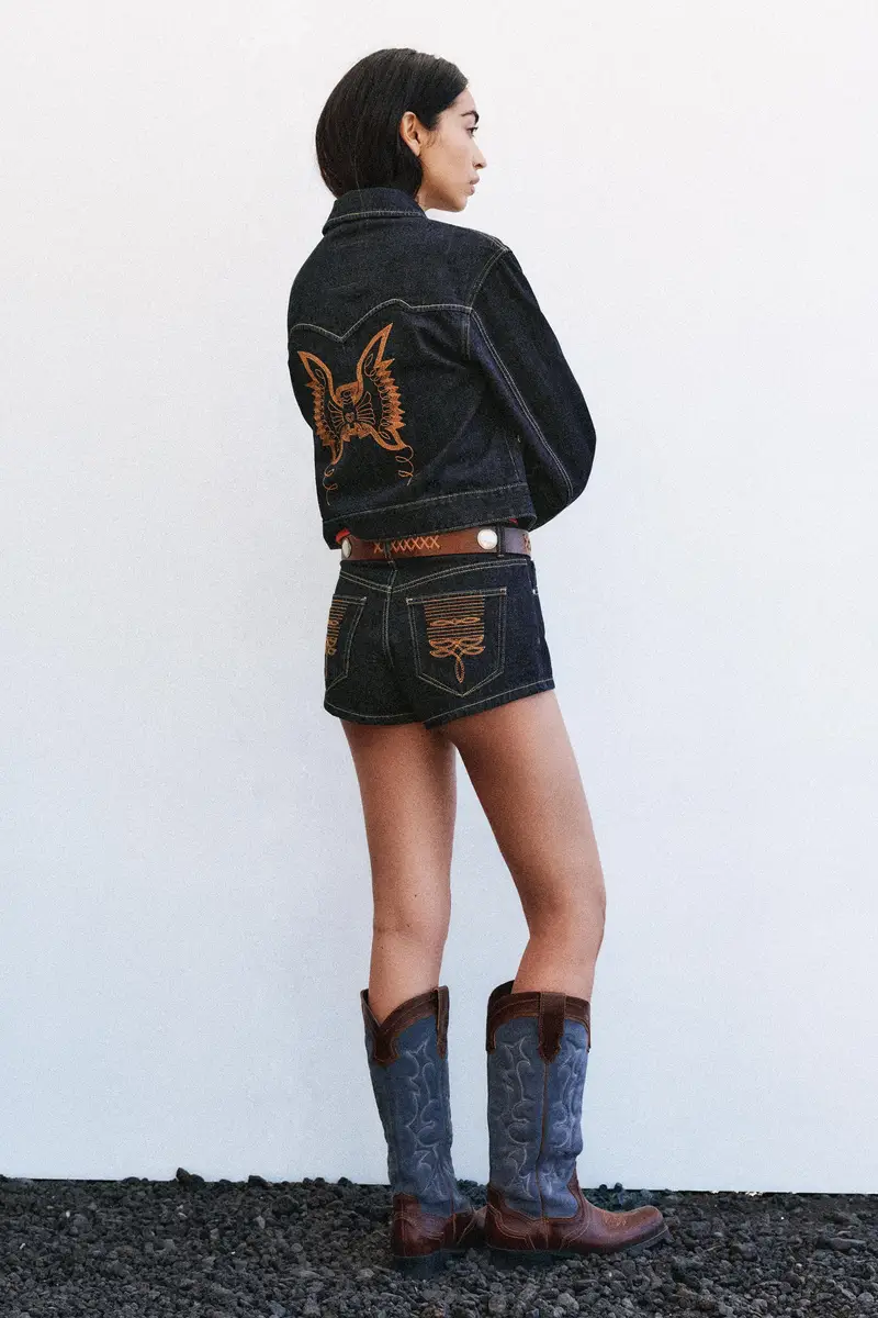 Short In Denim Montserrat Messeguer Azzurro oscuro miniatura 3