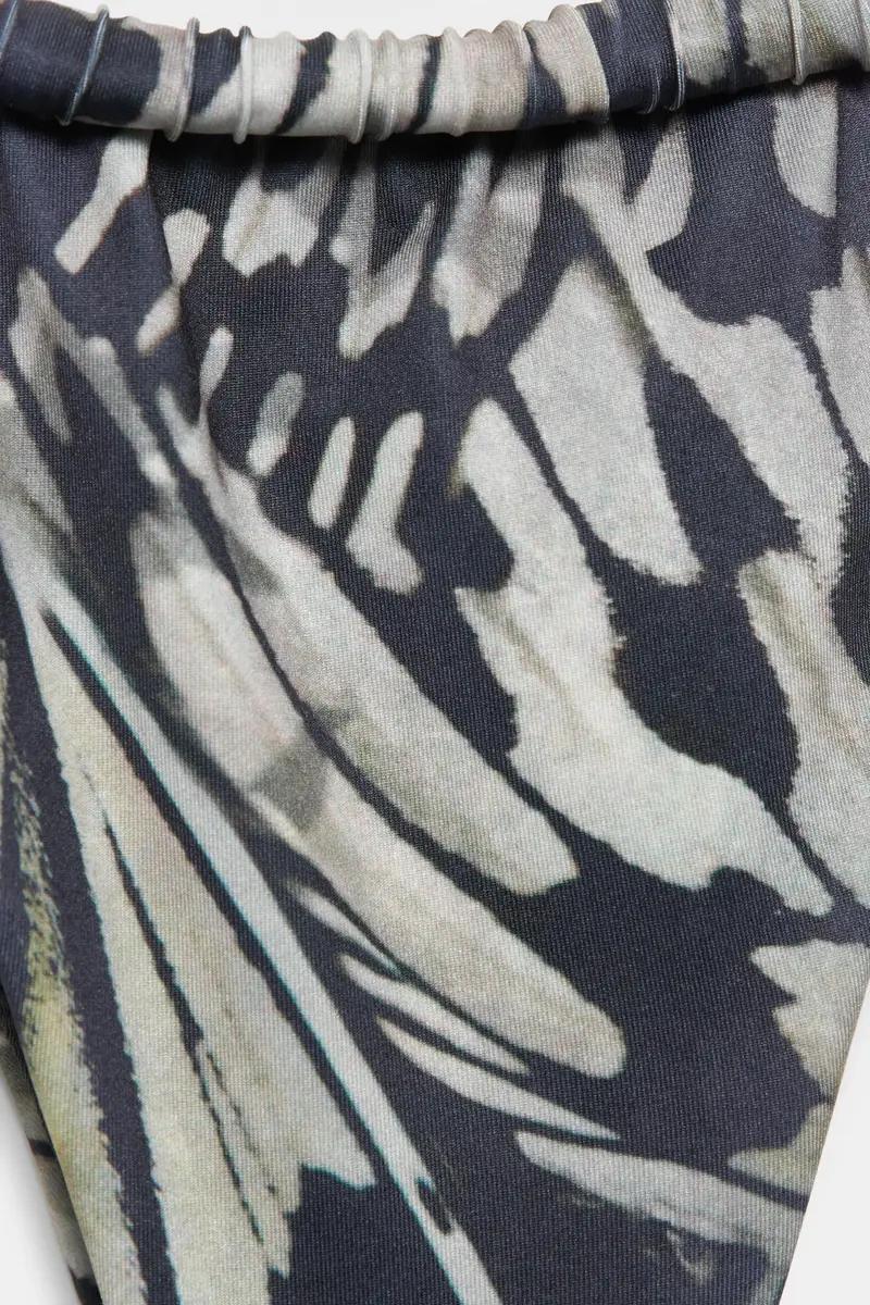 Slip Bikini A Farfalla Con Arricciature Verde miniatura 3