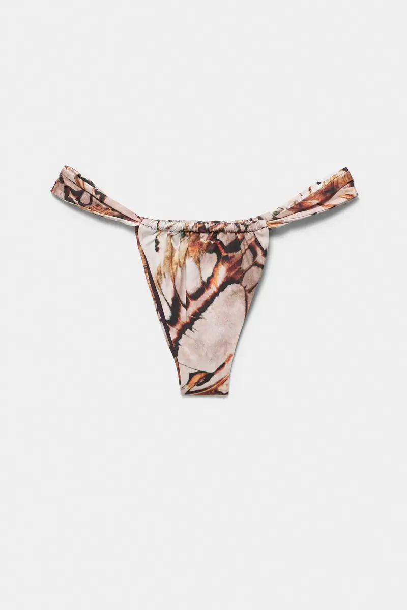Slip Bikini Arricciato A Farfalla Rosa miniatura 2