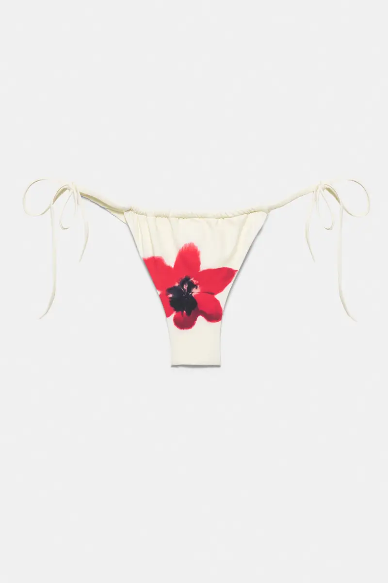 Slip Bikini Fiore Rosso miniatura 3