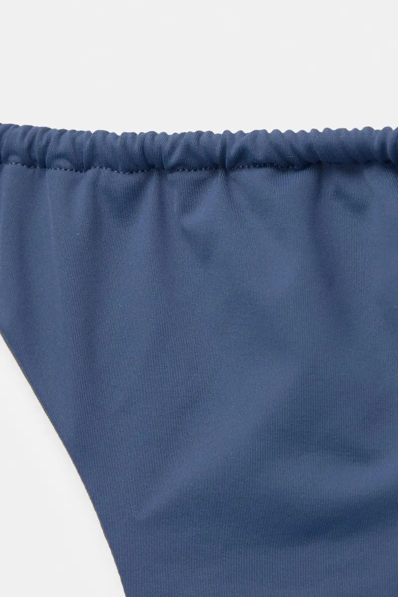 Slip Bikini Tanga Arricciati Azzurro miniatura 3