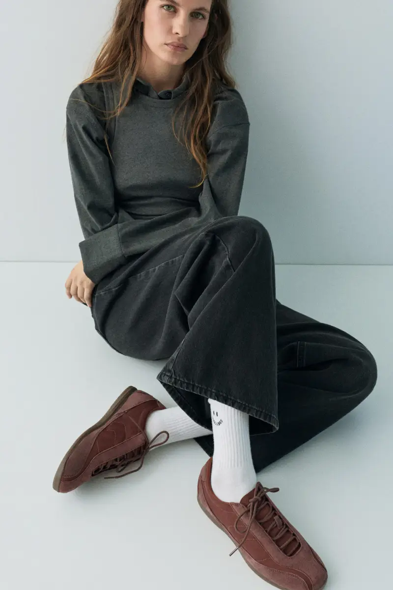 Sneakers Arricciate In Pelle Bordeaux