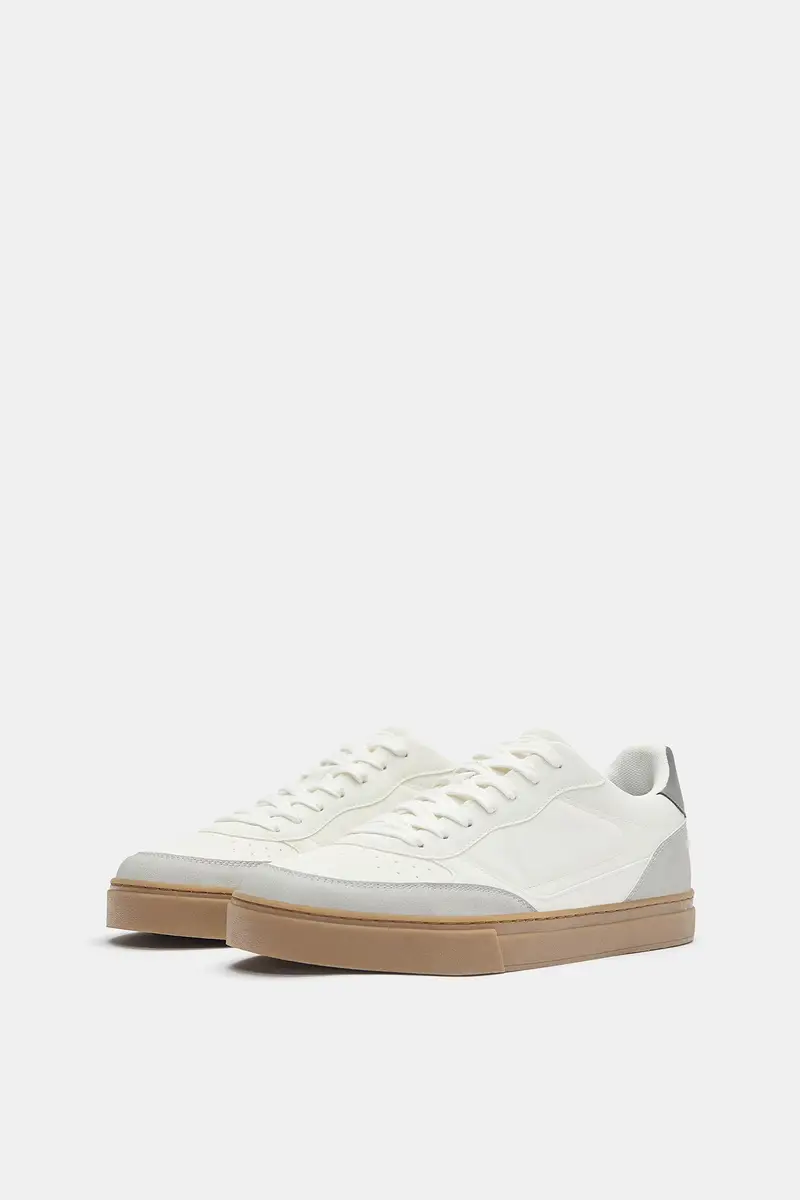 Sneakers Basic Con Dettagli Bianco miniatura 2