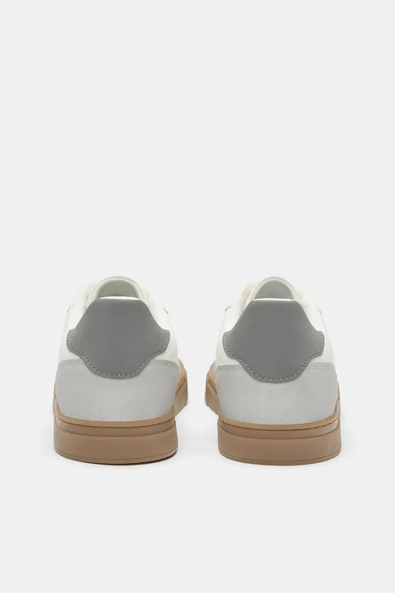 Sneakers Basic Con Dettagli Bianco miniatura 3