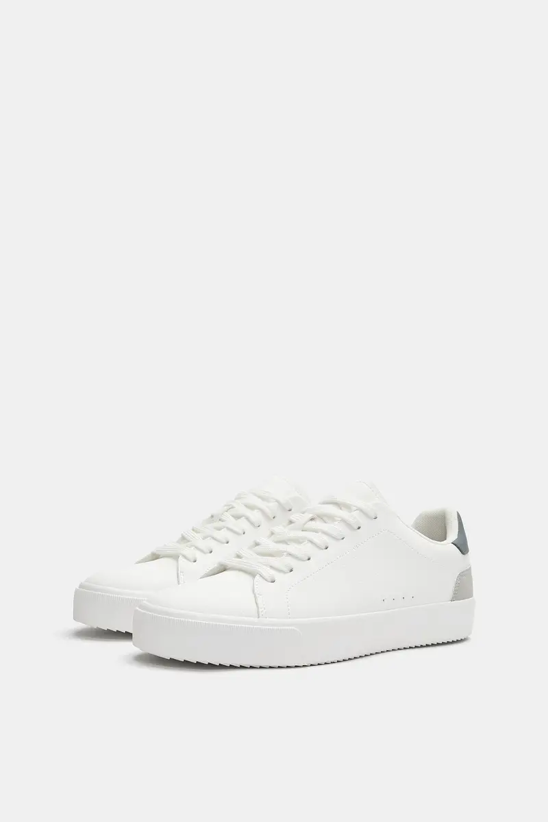 Sneakers Basic Con Dettaglio Bianco miniatura 2