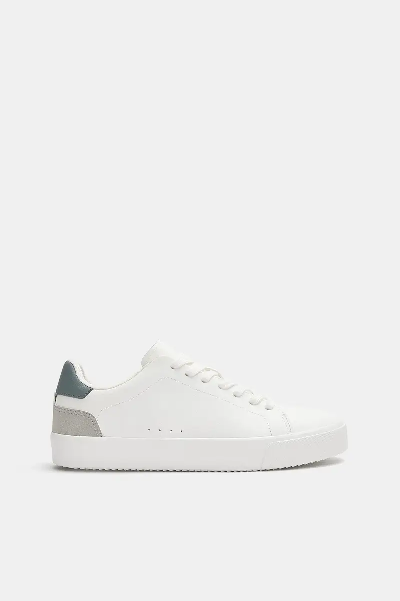 Sneakers Basic Con Dettaglio Bianco