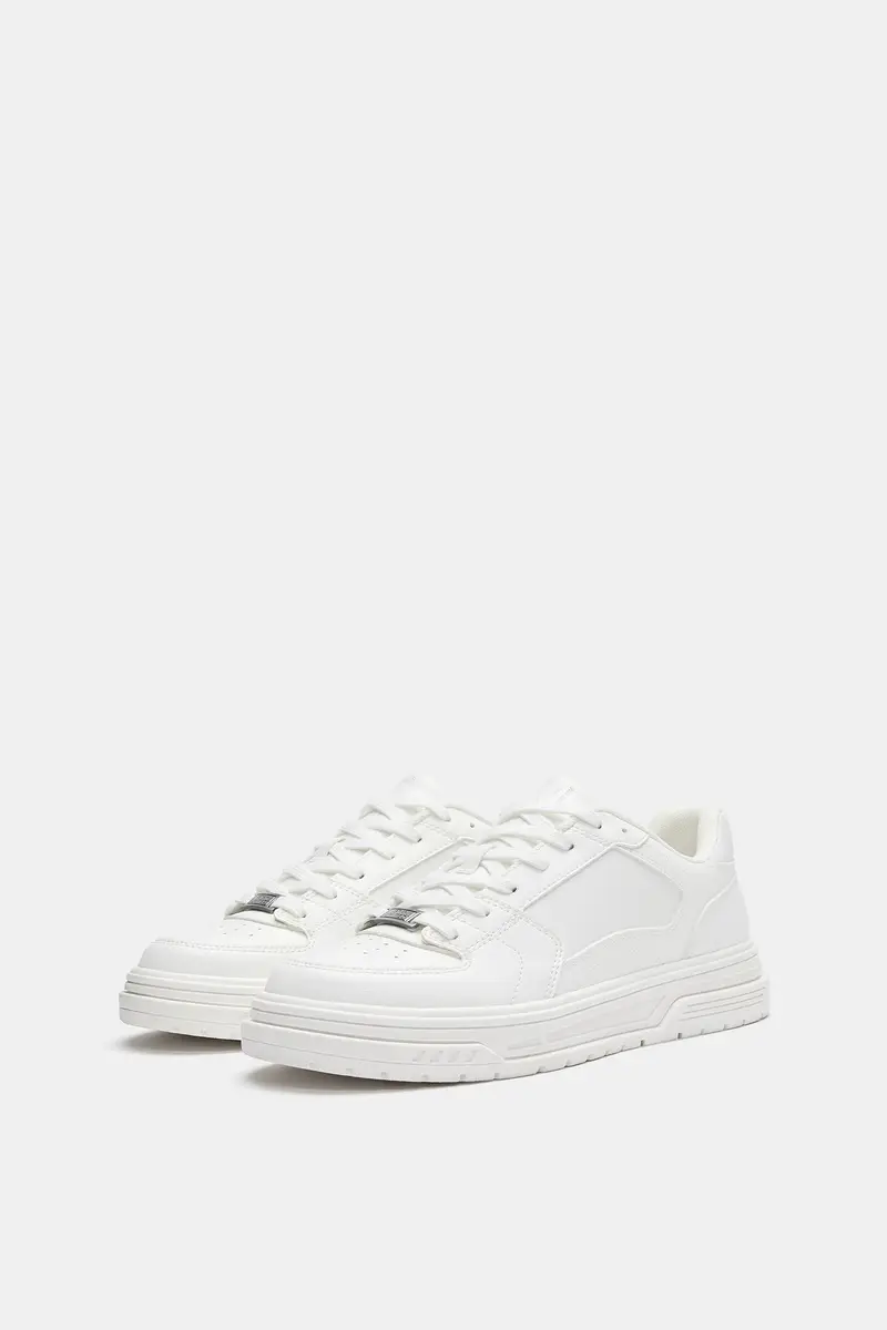 Pull&bear Sneakers bianche con suola voluminosa miniatura 2