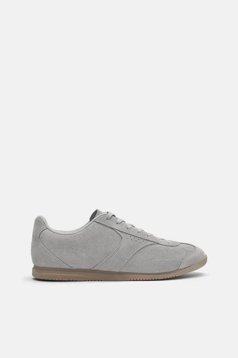 Sneakers Casual Pelle Grigio miniatura 2