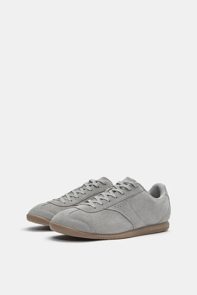 Sneakers Casual Pelle Grigio miniatura 3