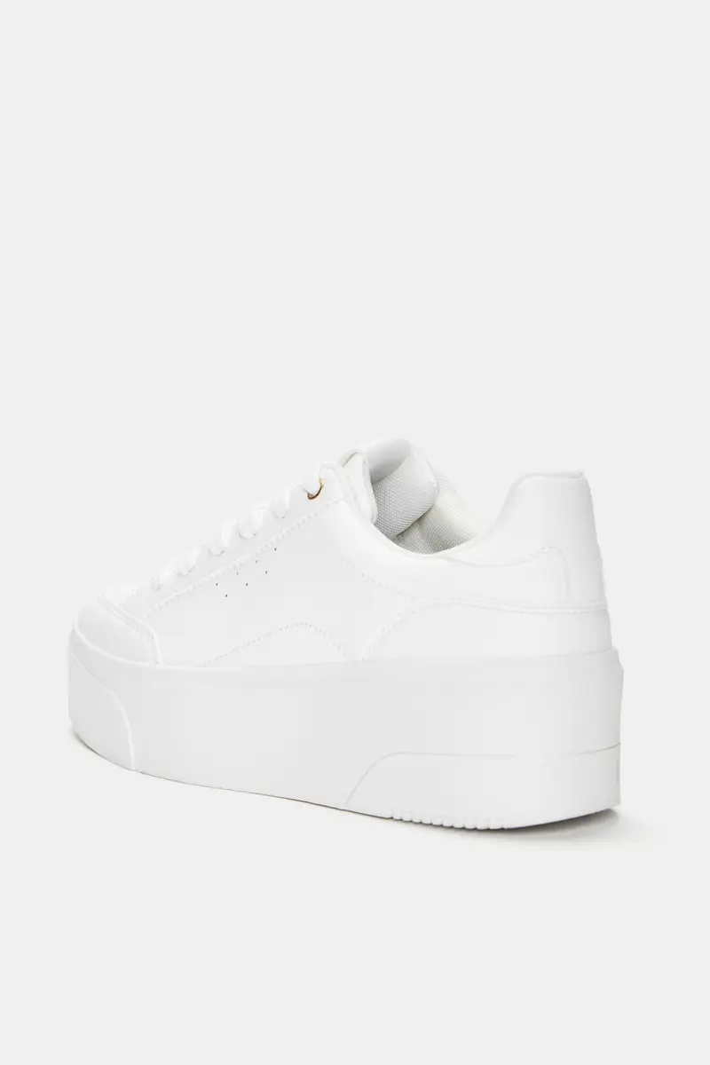 Sneakers Con Plateau Bianco miniatura 3