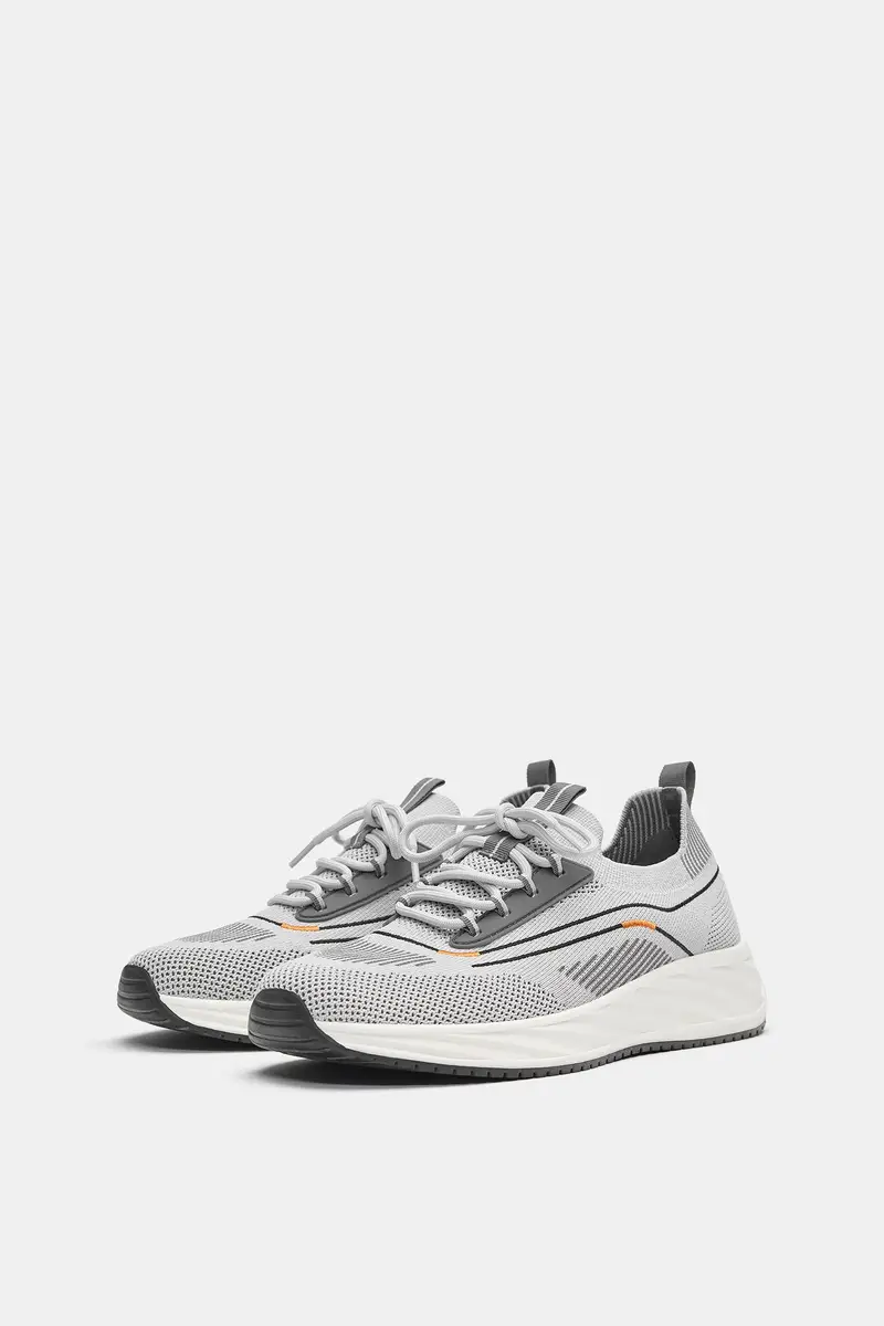 Sneakers In Tessuto Grigio miniatura 2