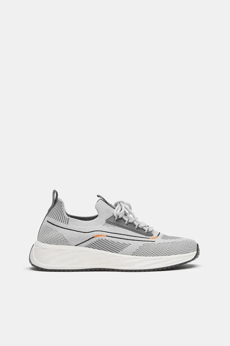 Sneakers In Tessuto Grigio