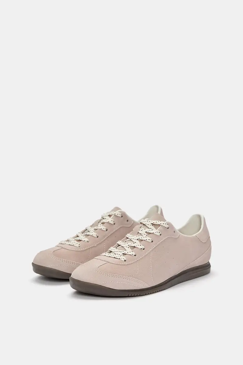 Sneakers Pelle Scamosciata Rosa miniatura 2