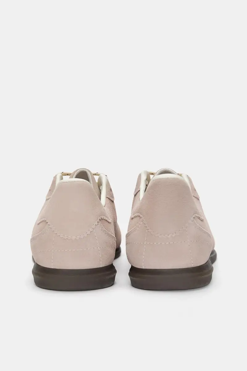 Sneakers Pelle Scamosciata Rosa miniatura 3