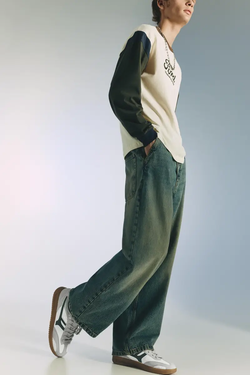 Pull&bear Sneakers retrò bianco e grigio miniatura 2