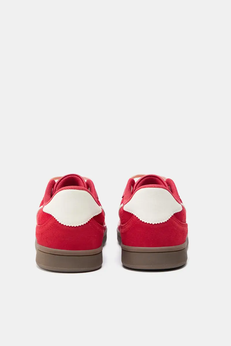 Sneakers Retrò Con Lacci Rosso miniatura 3