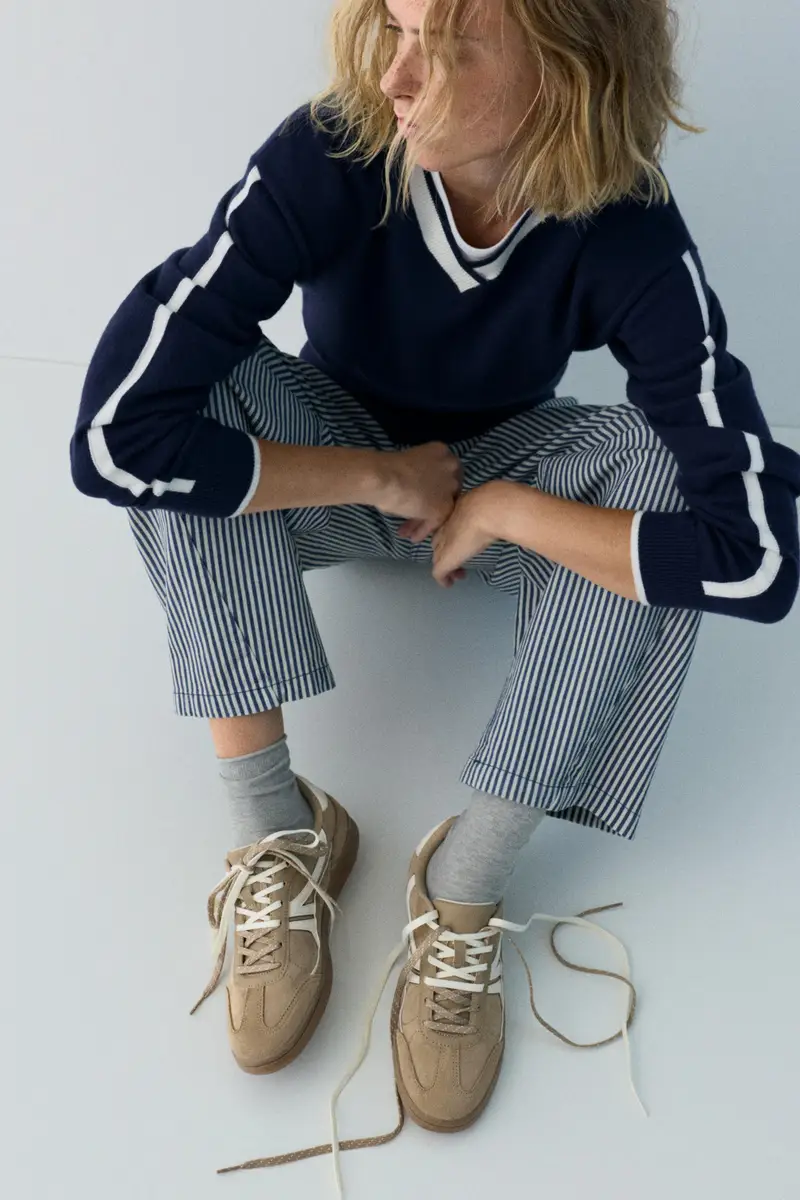 Sneakers Retrò Dettaglio Sabbia