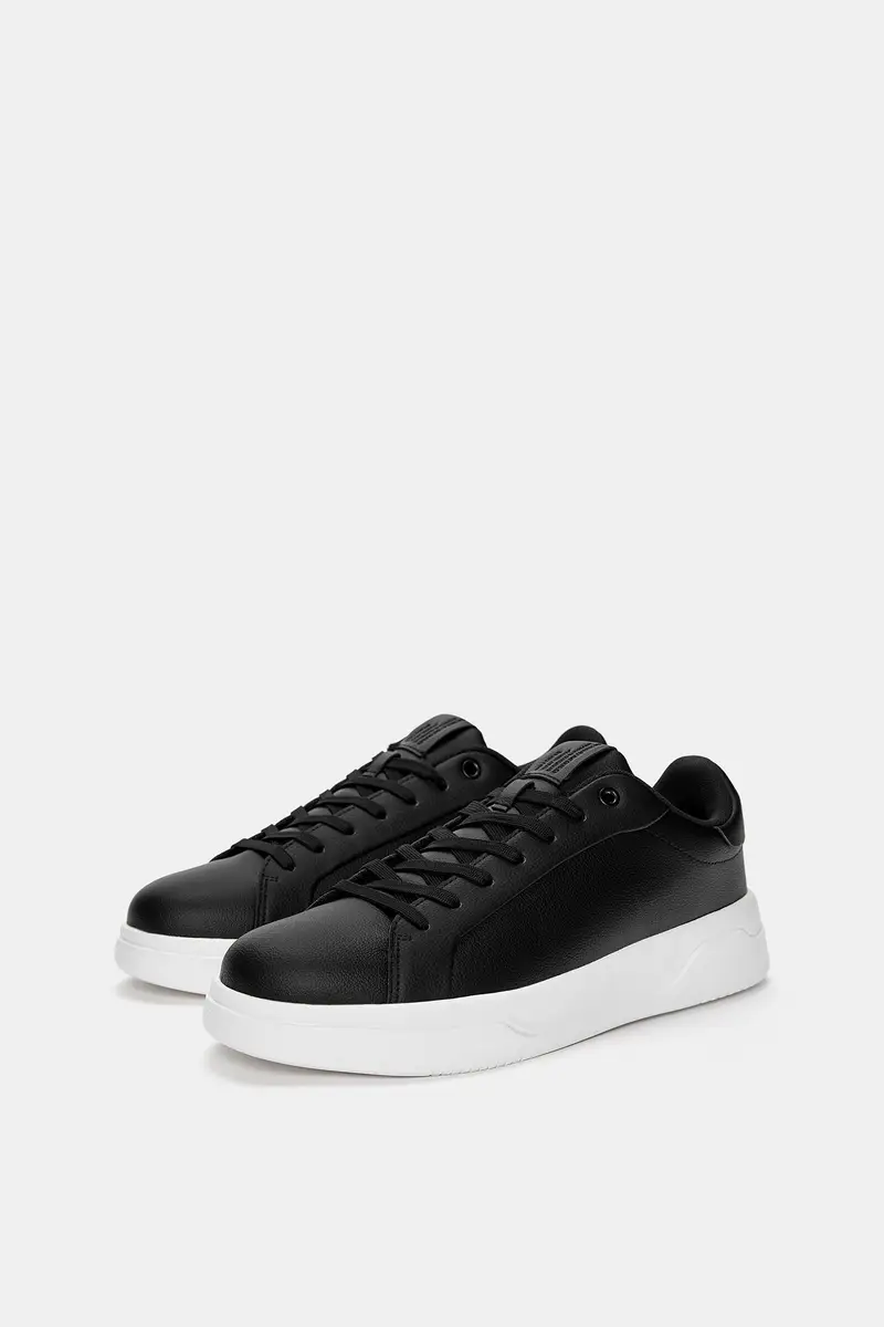 Pull&bear Sneakers Voluminose nere e bianche miniatura 3