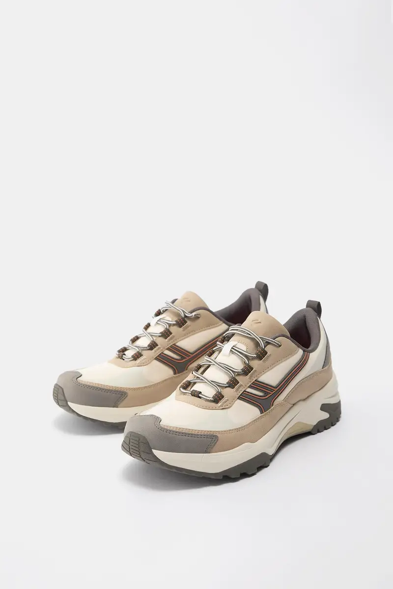 Sneakers Voluminose Multiparti Beige miniatura 2