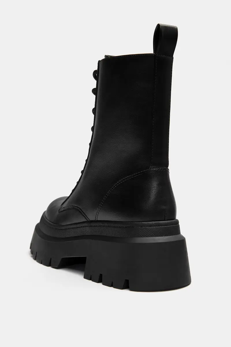 Stivaletti Allacciati Voluminosi Nero miniatura 3