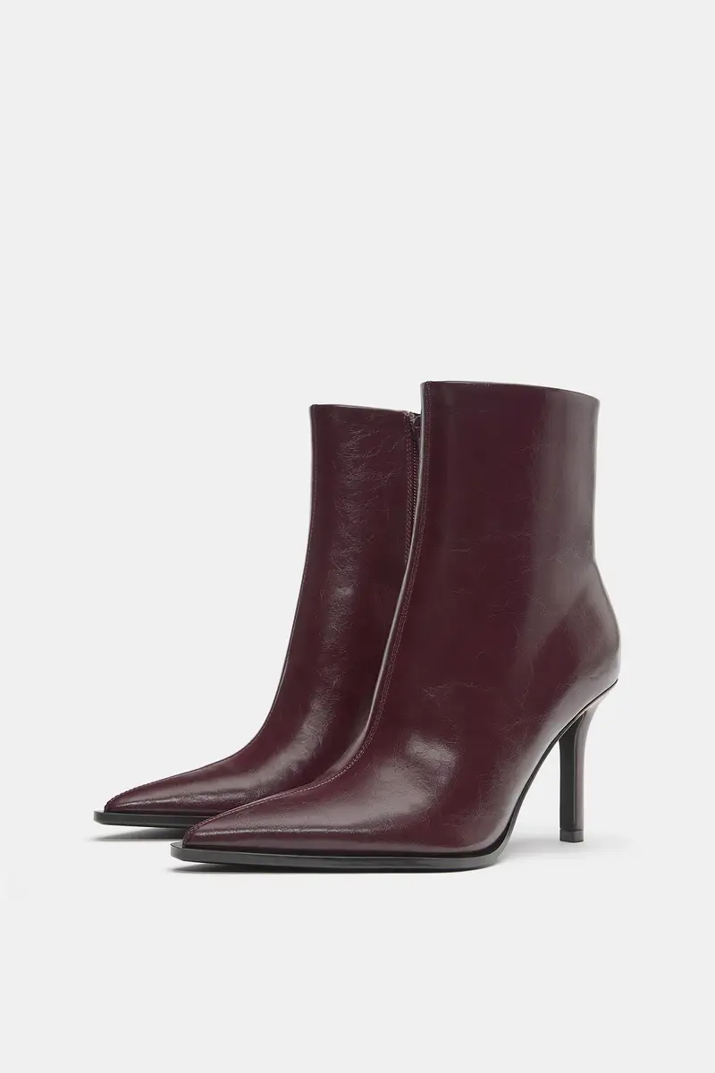 Pull&Bear Stivaletti con tacco Bordeaux 3900361 miniatura 2