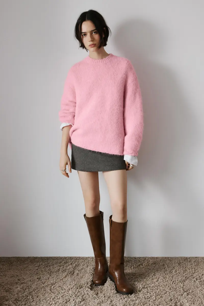 Stivali Alti Con Tacco Marrone