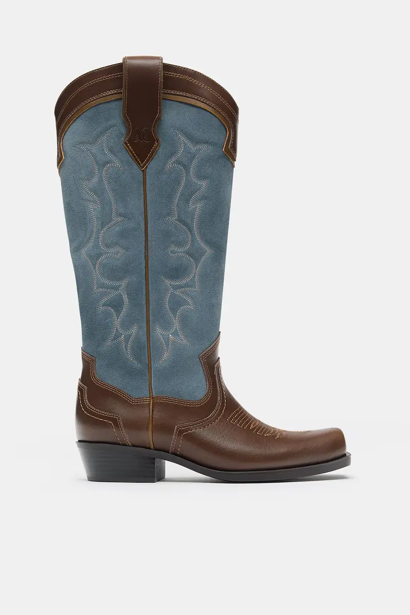 Stivali Cowboy In Pelle Montserrat Messeguer Combinato miniatura 2