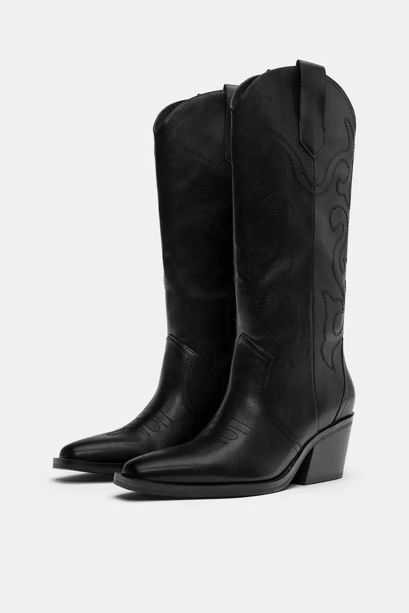 Stivali Cowboy Nero miniatura 2