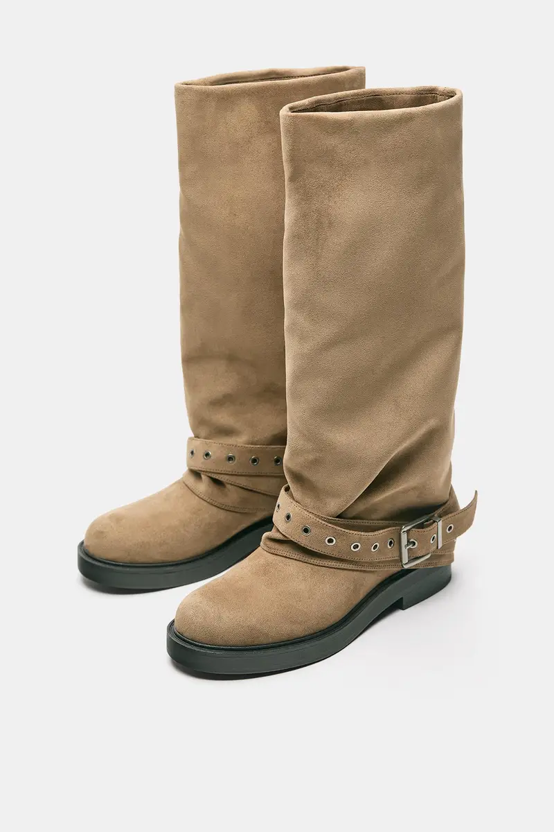 Stivali Ghetta Fibbia Marrone miniatura 3