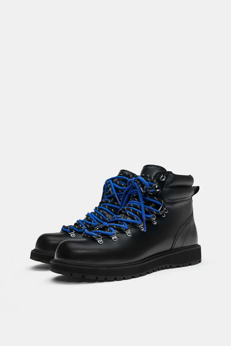 Stivali Montagna Allacciati Nero miniatura 2