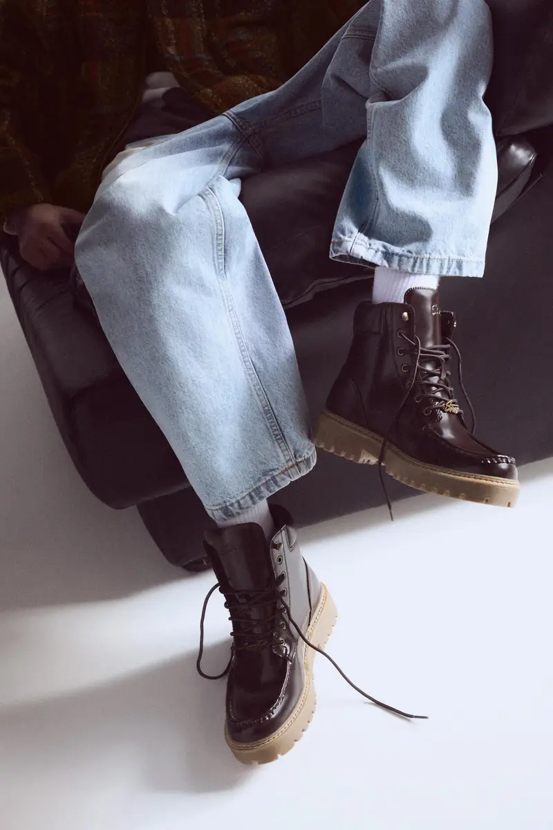 Pull&bear Stivali Stringati Marrone per Uomo