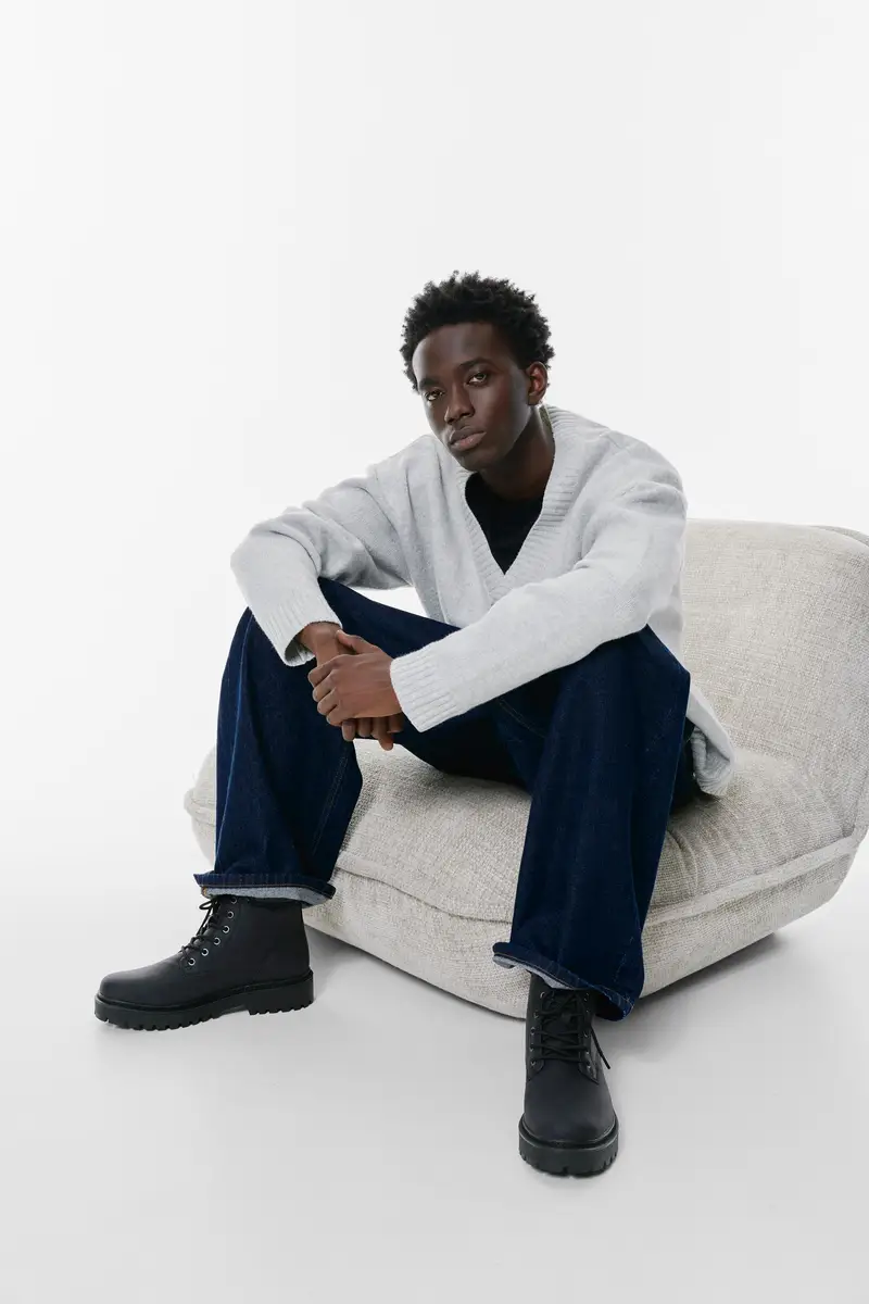 Stivali Stringati Stwd Nero miniatura 2