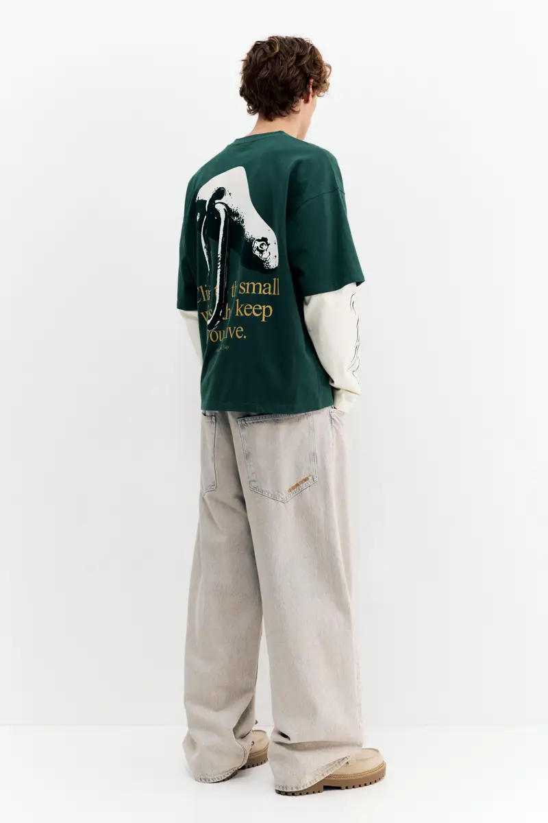 Pull&Bear T-shirt Verde 4235972 miniatura 3