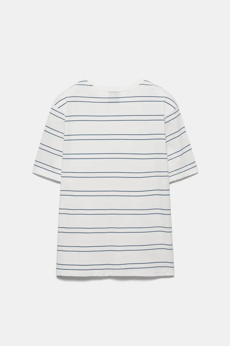 T-Shirt Basic A Maniche Corte In Cotone Blu miniatura 2