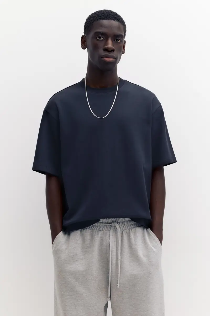 T-Shirt Boxy Blu marino