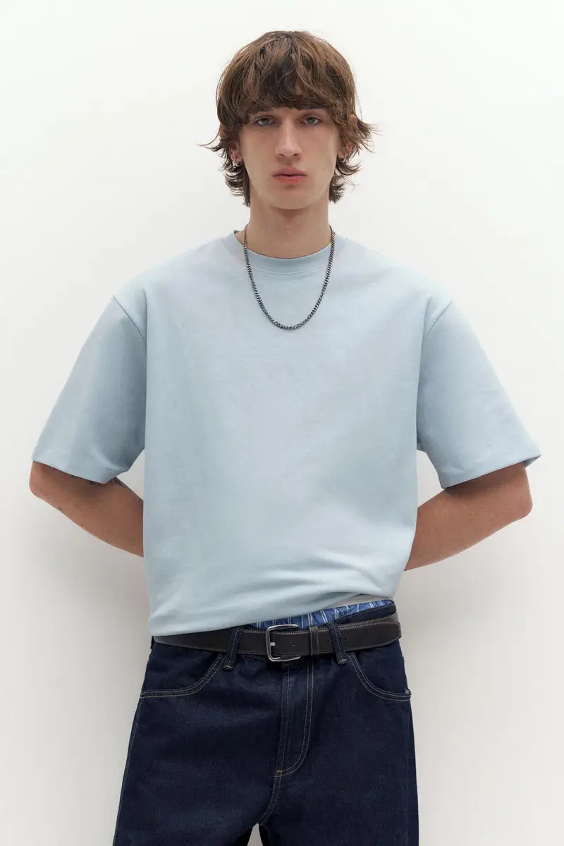 Pull&Bear T-shirt Azzurro 4235976 miniatura 2