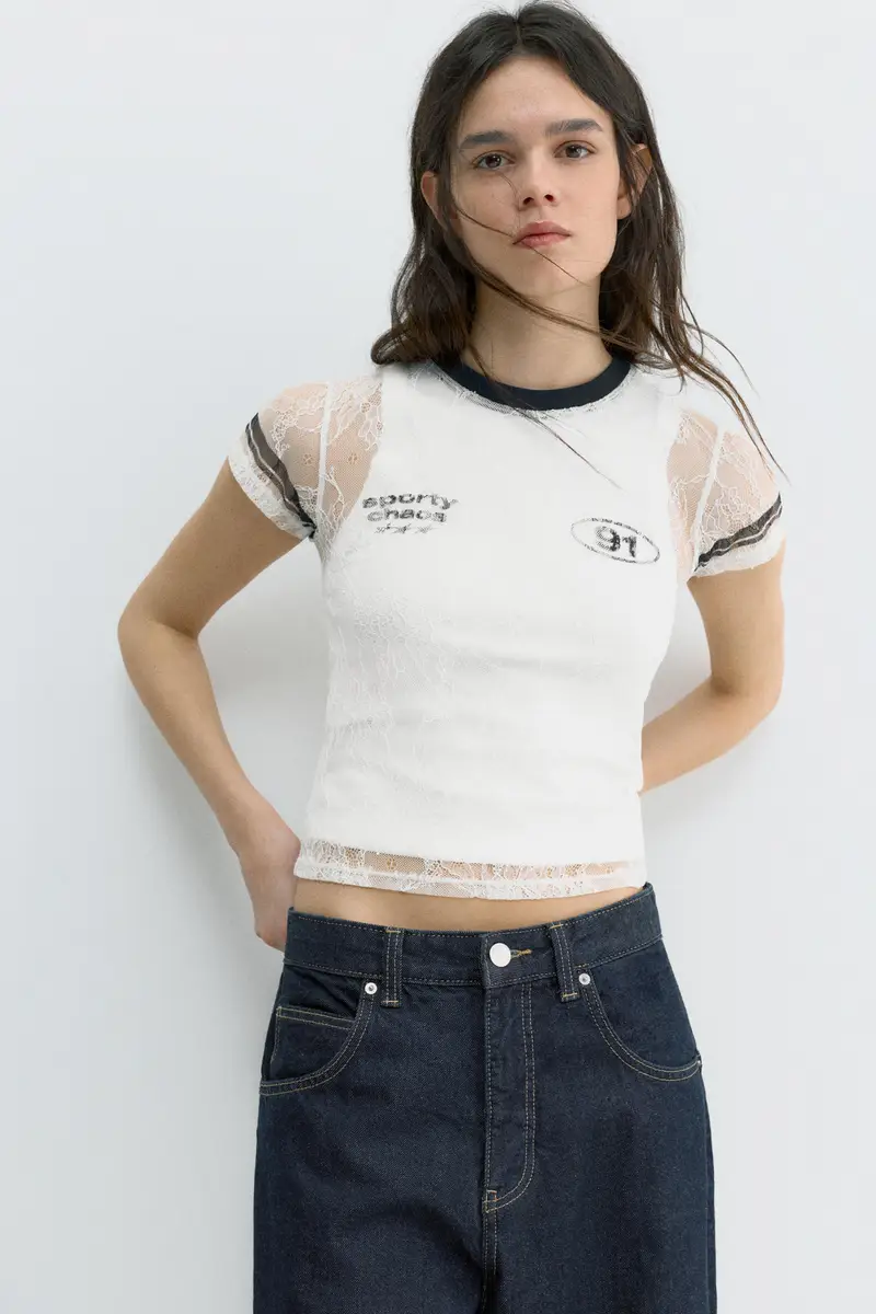 Pull&Bear T-shirt Bianco 4188930 miniatura 2