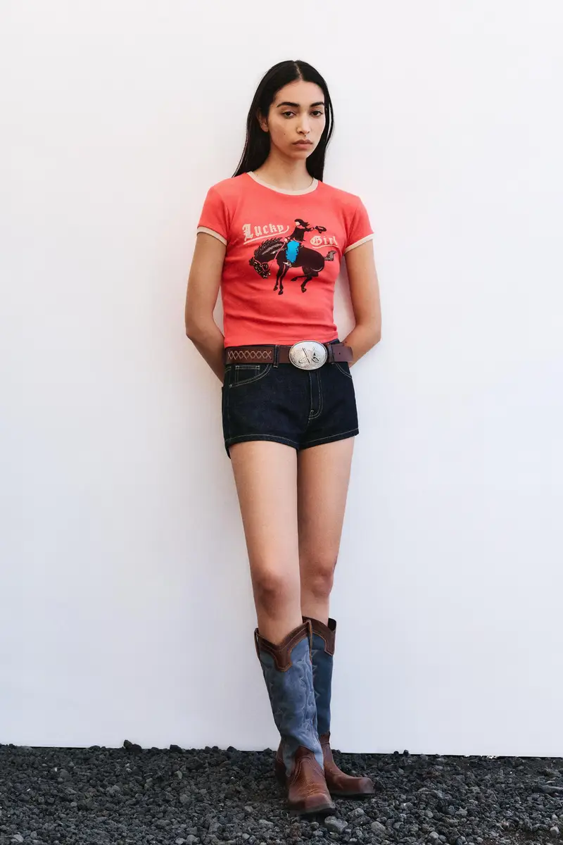 T-Shirt Cavallo Montserrat Messeguer Rosso miniatura 2