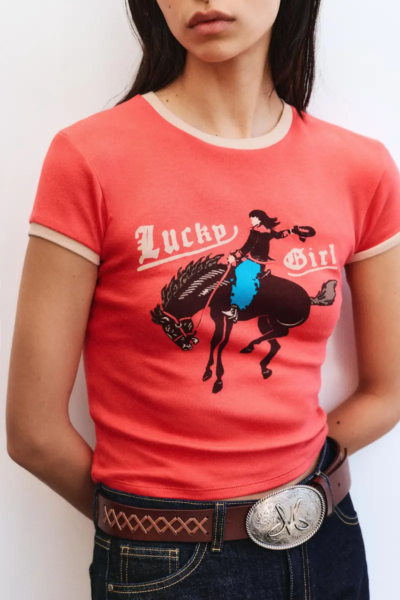 T-Shirt Cavallo Montserrat Messeguer Rosso